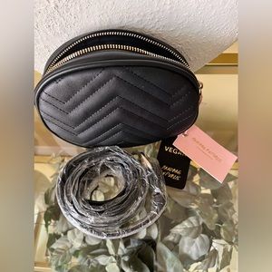 A Beautiful Black Soft Faux Vegan Leather Waist Bag